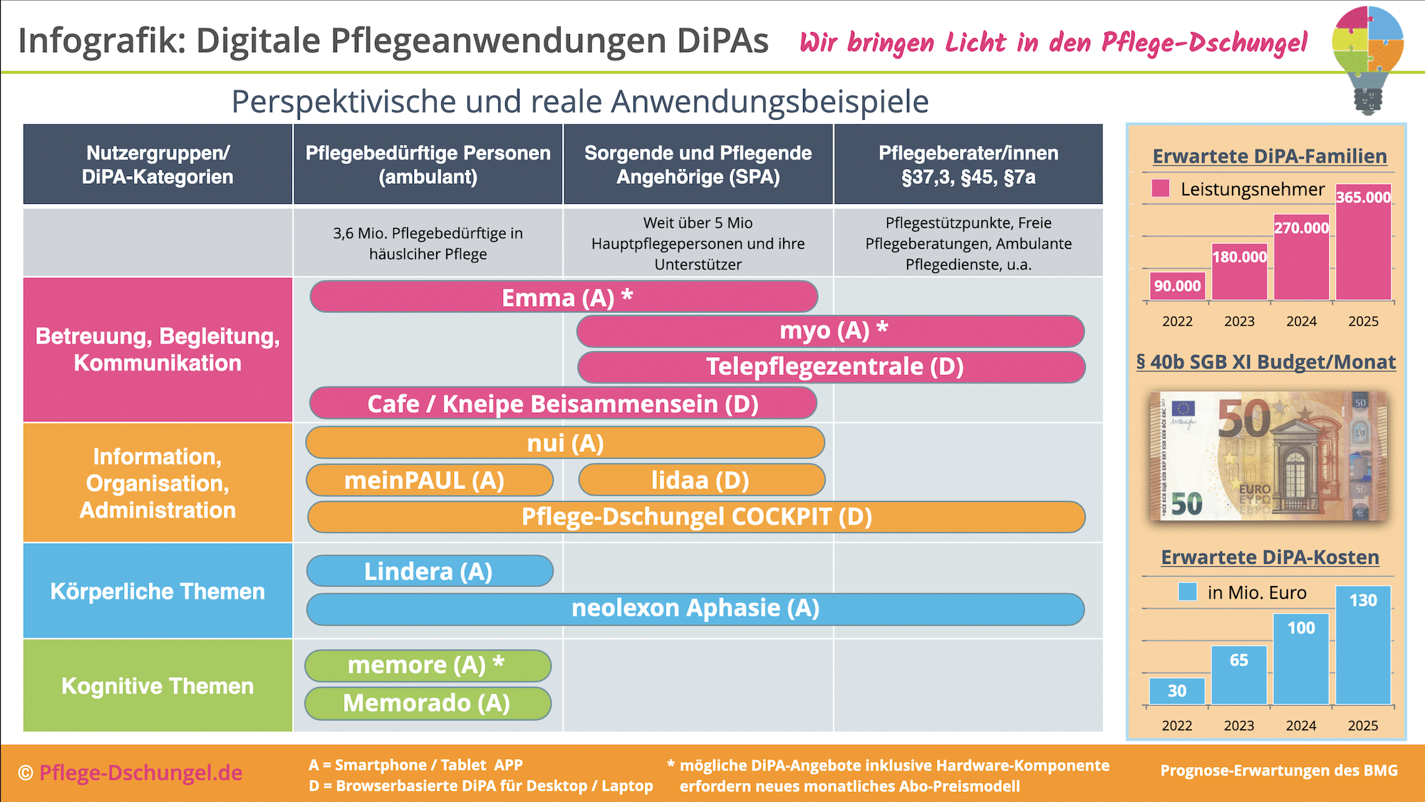 Infografik Digitale Pflegeanwendungen DiPA