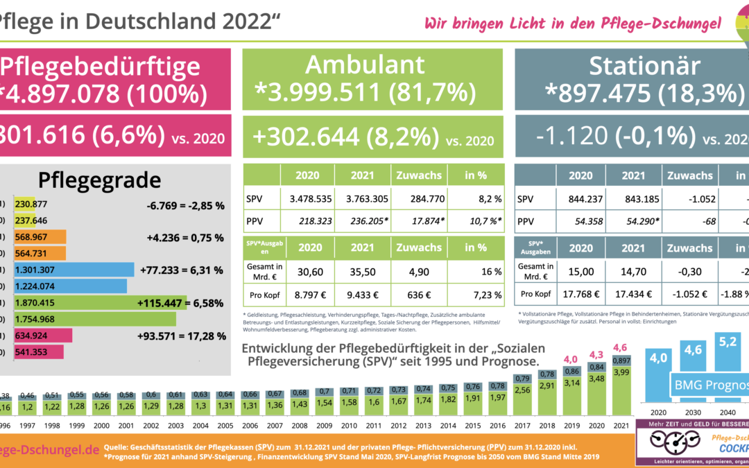 2022 deutlich mehr als 5 Mio. Pflegebedürftige in Deutschland.